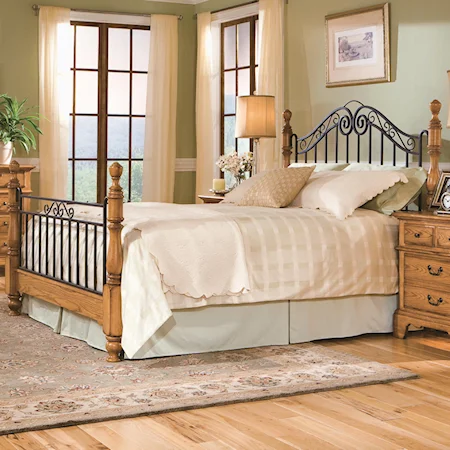 King Iron & Wood Bed